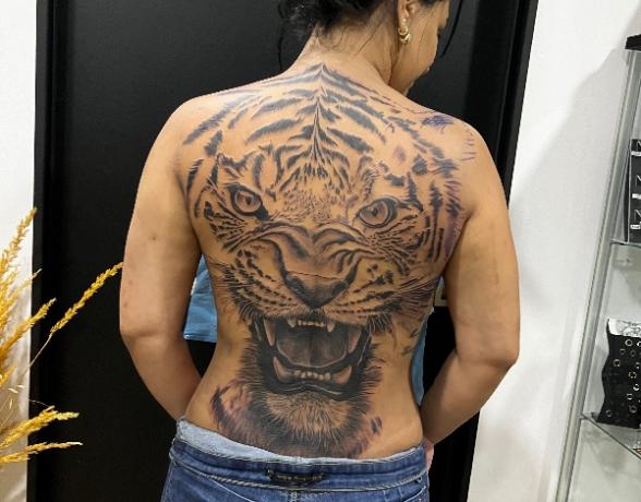 Tatouage Tigre – Première Séance, Dos Complet 